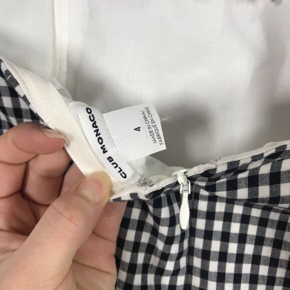 Club Monaco gingham sleeveless jumpsuit wide leg cropped - Picture 5 of 5